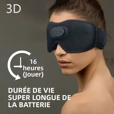 SYPVRY Masque pour les yeux de sommeil Bluetooth avec écouteurs - Technologie de casque de sommeil 3D pour un confort amélioré Masque pour les yeux Bluetooth