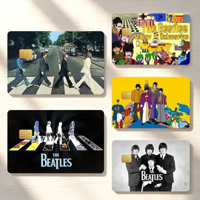 Autocollants pour cartes de crédit Rock Band The-B-Beatles-S Music pour cartes bancaires, de bus et de métro, imperméables, anti-rayures, cadeau, 4 pièces