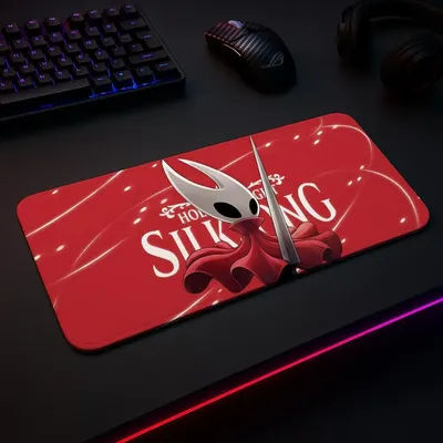 Tapis de souris Hollow Knight Silksong, grand XXL90x40cmx5mm, tapis de bureau cousu, accessoires de jeu, pièces PC