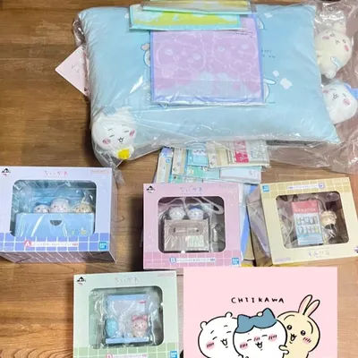 Original In-Stock Bandai Ichiban Kuji Chiikawa Chiikawa Jiyi Xiaoba Usachi Hot Spring Bathhouse Figure Pillow Storage Pen Holder