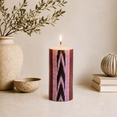Ipala Light,'Mayan Ipala Textile-Patterned Paraffin Pillar Candle'