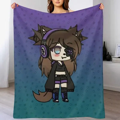 Gacha Life Series - Karin the strange goth girl with the eye patch Throw Blanket Fuzzy Plush Throw Blanket for Sofa Chair