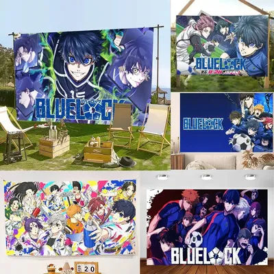 Hot Japanese Anime Background Cloth Boy Birthday BLUE Party Baby Shower LOCK Decoration Photography Background