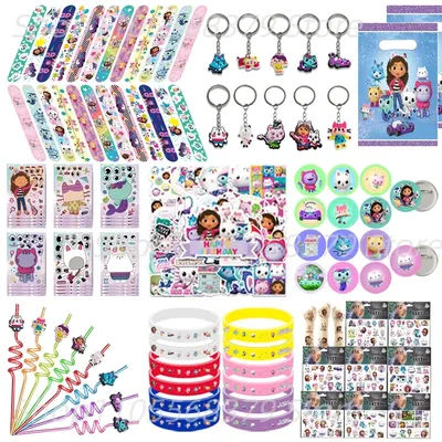 Gabby Birthday Party Decoration Baby Shower Goodie Bag Stuffers Party Favor Fillers Slap Bracelets Silicone Wristbands