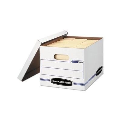 "Bankers Box File Storage Box w/Lift-Off Lid, White, 6 Boxes, FEL5703604 | by CleanltSupply.com"