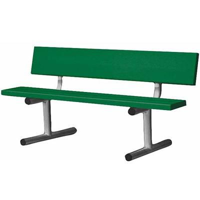 Edwards 5' Aluminum Bench with Back - Green Court Equipment