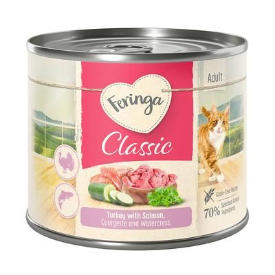 6x200g Salmon & Turkey Feringa Classic Meat Menu Wet Cat Food
