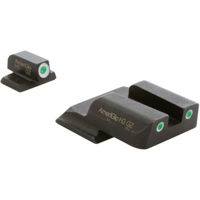 AmeriGlo Tritium Front and Rear Sights MP Shield 3 Dot night Sight set GRNGRN SW-145