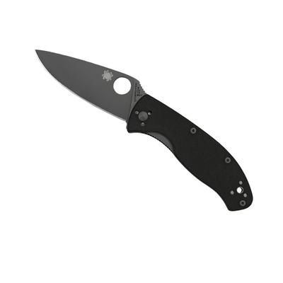 Spyderco Tenacious Folding Knife 3.39 in Black Plain Blade Black G-10 Handle C122GBBKP