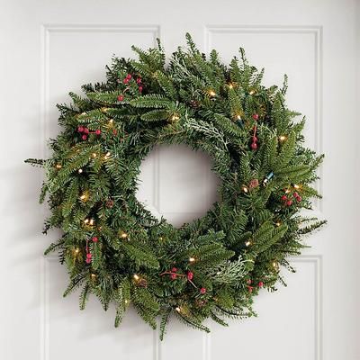 Christmas Madison Fraser Cordless Wreath - 24" Dia. - Grandin Road