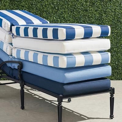 Double-piped Outdoor Chaise Cushion - Rain Black, 75"L x 23"W - Frontgate