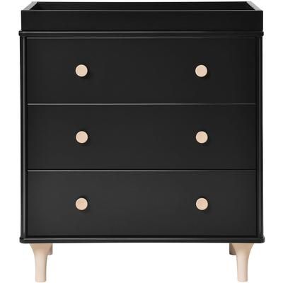 Babyletto Lolly 3-Drawer Changer Dresser, KD with Removable Changing Tray - Black/WashedNatural