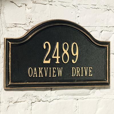 Oakview Address Plaques - Lawn Plaque, Bronze Lawn Plaque, Standard - Frontgate