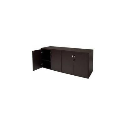 Mocha 4-Door Locking Storage Credenza