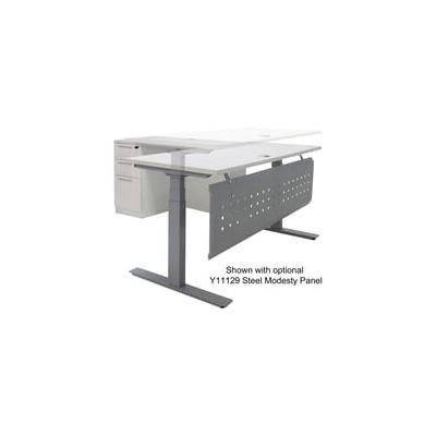 Electric Lift Height Adjustable L-Shaped Desk with Height Adjustable 60"W Main Desk