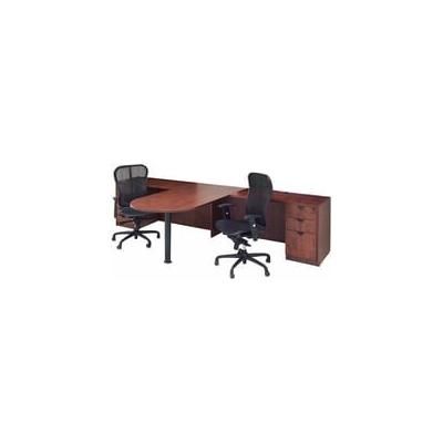 Cherry Laminate 2-Person Peninsula Workstation