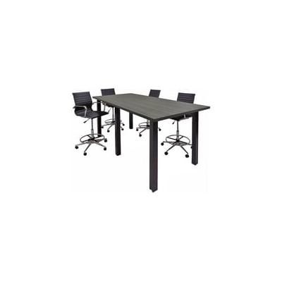 Standing Height Conference Tables w/Square Black Legs & White, Mocha, Maple, Black or Cha