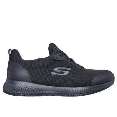 Skechers Women's Work: Squad SR Sneaker | Size 8.0 Wide | Black | Textile/Synthetic