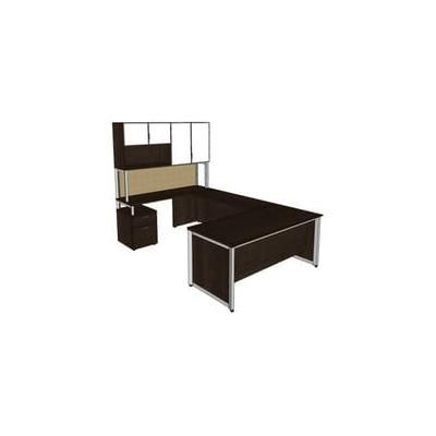 Pinnacle 72" x 100" Custom U-Shaped Workstation w/Left Bridge