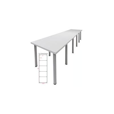 15' x 4' Standing Height Conference Table w/Round Post Legs