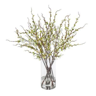 Peach Blossom in Glass Vase - Frontgate