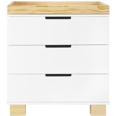 Babyletto Modo 3-Drawer Changer Dresser, KD w/Removable Changing Tray in White/Natural
