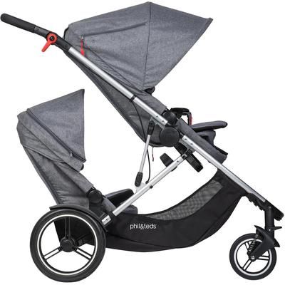 Phil & Teds Voyager Double Stroller - Charcoal Marl