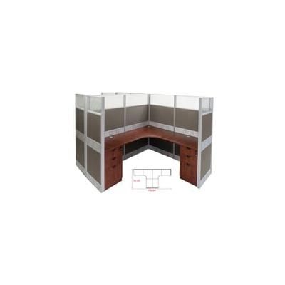 12'W x 6'D x 67"H Premium Series Complete 2-Person L-Shaped Office Cubicles w/Files