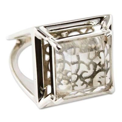 Quartz cocktail ring, 'Charm of Lima'