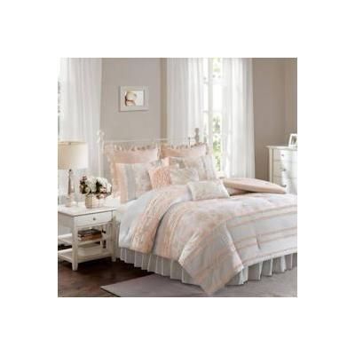 Madison Park Serendipity Twin/Twin XL Cotton Percale Comforter Set in Coral - Olliix MP10-3535