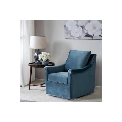 Madison Park Deanna Swivel Chair in Blue - Olliix MP103-0243