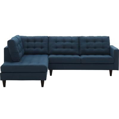 Empress 2 Piece Upholstered Fabric Left Facing Bumper Sectional EEI-2798-AZU