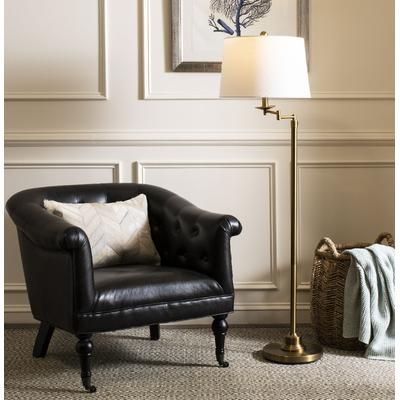 Nicolas Tufted Club Chair in Antique Black/Black - Safavieh MCR4740B