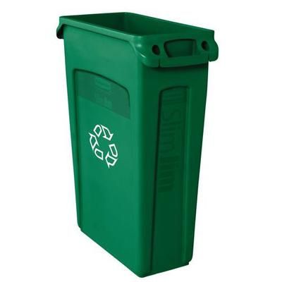 Poubelle Tri Selectif 87l Vert Avec Conduits D 'aeration - Rubbermaid