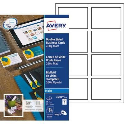 Lot De 80 Cartes De Visite Recto/verso 85x54 250g/m² - Avery