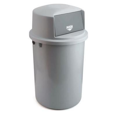 Conteneur Avec Couvercle 126l Volet Abattant Gris - Vepabins