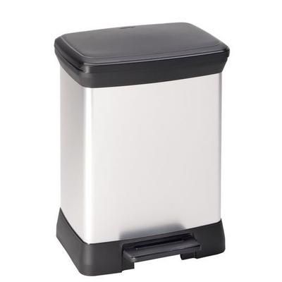 Poubelle À Pédale Decobin 30l Argent/noir - Curver