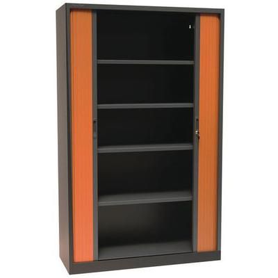 armoire à rideaux manutan 195x120x45 cm anth/merisier