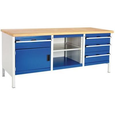 bott 1 etabli en hêtre cubio - 1 porte - 4 tiroirs - l2000mm - bott