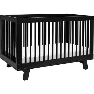 BabyLetto Hudson 3-in-1 Convertible Crib with Toddler Bed Conversion Kit - Black