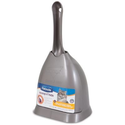 Scoop 'n Hide Titanium Cat Litter Scoop, 6" L X 5" W X 12" H, Large, Gray