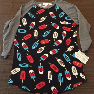 Lularoe Tops | Lularoe Randy Popsicles Large | Color: Black/Red | Size: L