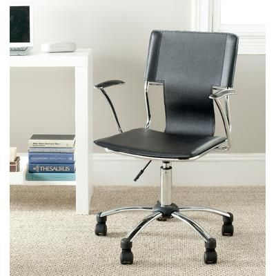 Kyler Desk Chair in Black/Silver - Safavieh FOX8511A