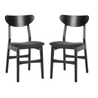 Lucca Retro Dining Chair in Black/Black - Safavieh DCH1001J-SET2