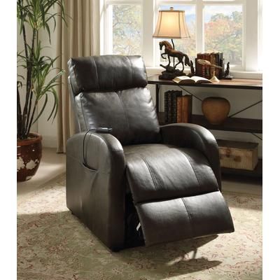 Ricardo Recliner w/ Power Lift in Dark Gray PU - Acme Furniture 59405