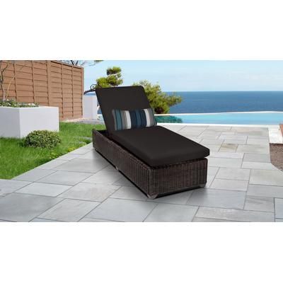 Venice Chaise Outdoor Wicker Patio Furniture in Black - TK Classics Venice-1X-Black