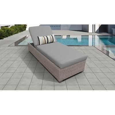 Florence Chaise Outdoor Wicker Patio Furniture in Grey - TK Classics Florence-1X