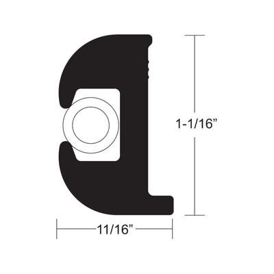 TACO Marine Flex Vinyl Rub Rail Kit - Black w/White Insert - 50' - 1-1/16" x 11/16" V11-0809BWK50-2