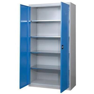 Armoire D'atelier Porte Bat 100x195x30 Cm 7035 Gris 5012 Bleu - Thurmetall