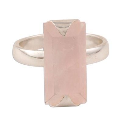Glorious Crystal,'3-Carat Rose Quartz Cocktail Ring from india'